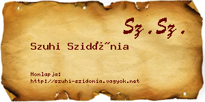 Szuhi Szidónia névjegykártya